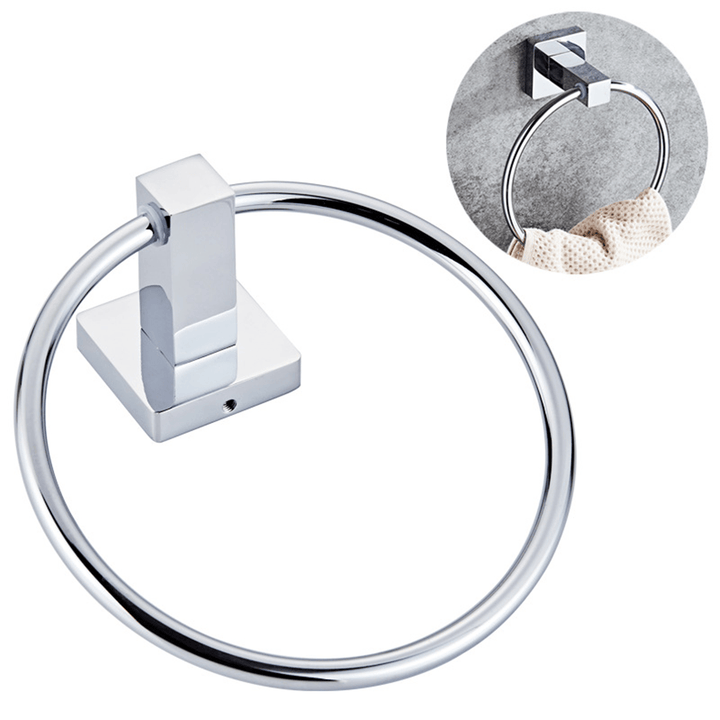 Stainless Steel Silver Toilet Towel Storage Holder Wall Mounted Bathroom Rack - MRSLM
