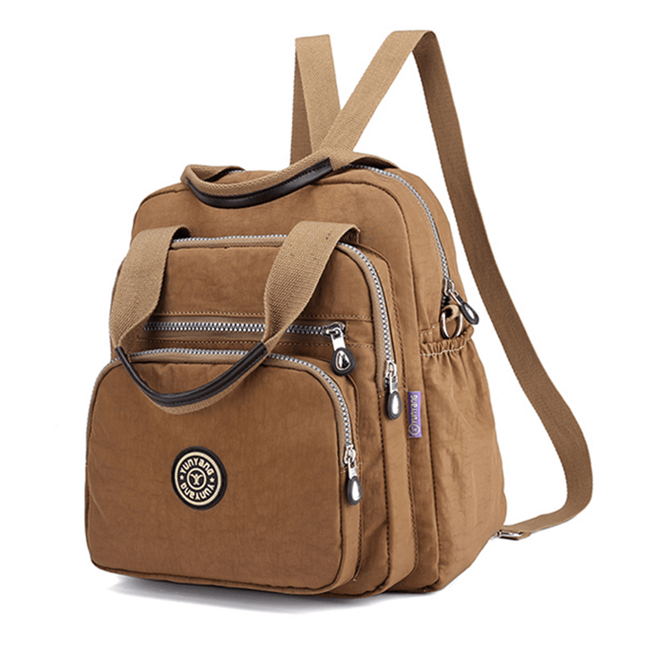 Women Lady Nylon Elegant Stylish Multipurpose Backpack Travel Shoulder Bag - MRSLM