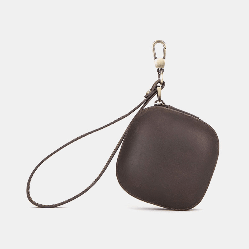 Men Genuine Leather Key Wrist Band Vintage Coin Bag Purse Wallet - MRSLM