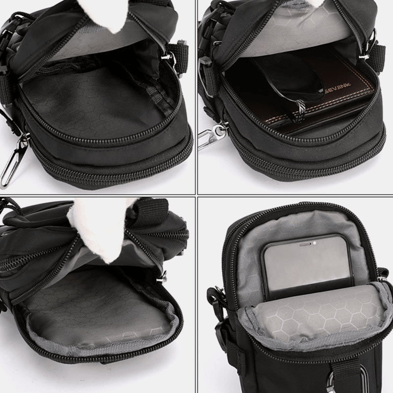 Men Mini Casual Shoulder Bag Waist Bag Phone Bag for Outdoor - MRSLM