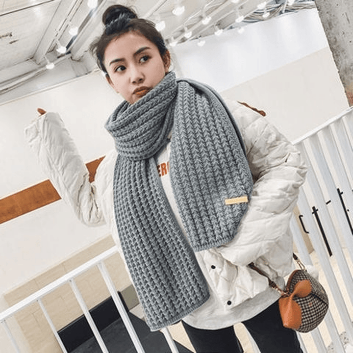 Scarf Women'S Winter Woolen Knitting Thickening to Keep Warm - MRSLM