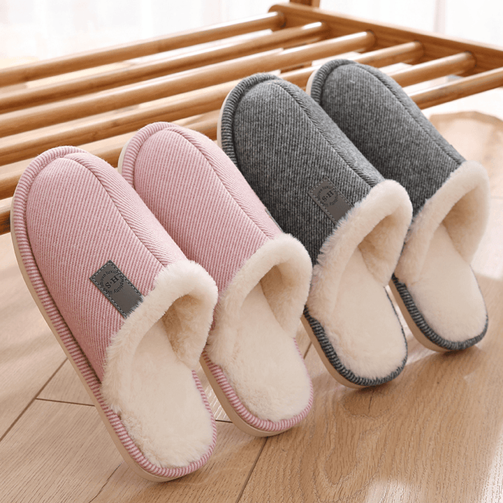 Women Casual Solid Color Closed Toe Flat Comfortable Warm Home Shoes - MRSLM