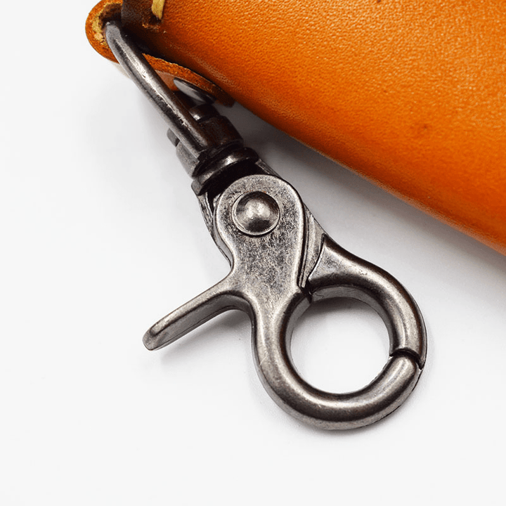 Men Genuine Leather Wear-Resistance Embossing Pattern Keychain Bag Wallet - MRSLM