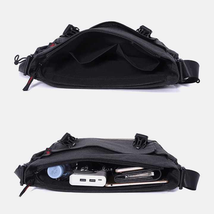 Men Denim Large Capacity Multi-Compartment Crossbody Shoulder Bag Sling Bag Travel Bag - MRSLM
