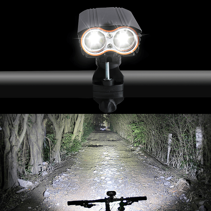 XANES DL06 1200LM 2T6 150° Large Floodlight 6000Mah Battery Bike Light 4 Modes USB Rechar - MRSLM