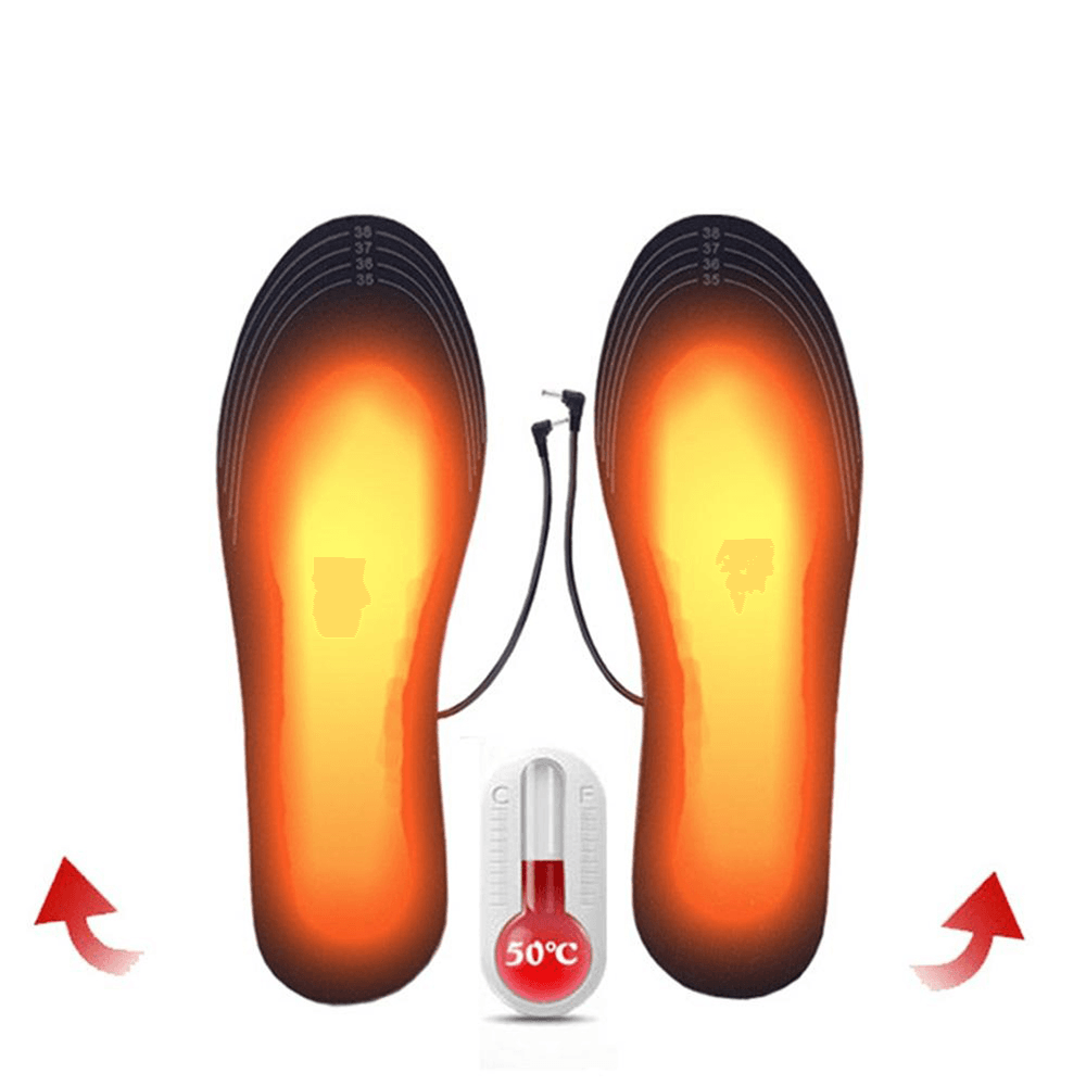 USB Charging Heated Shoe Insoles Washable Winter Foot Warmer Heated Insoles Cuttable Heater Pads - MRSLM