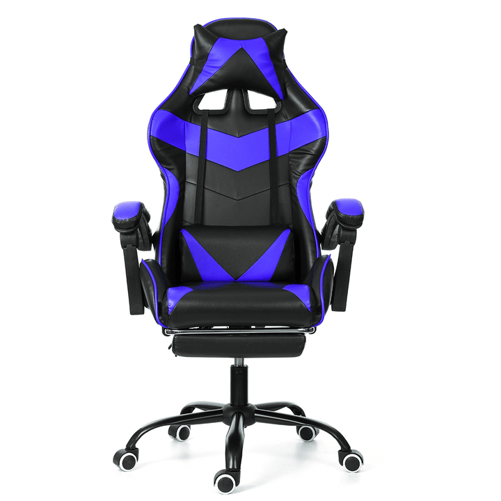 Ergonomic High Back Racing Chair Reclining Office Chair Adjustable Height Rotating Lift Chair PU Leather Gaming Chair Laptop Desk Chair with Footrest - MRSLM