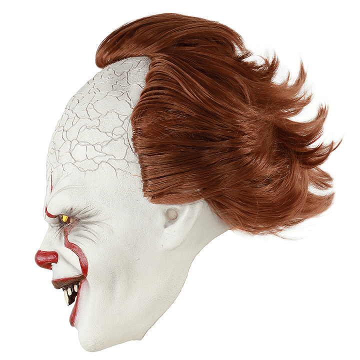 Scary Clown Mask Pennywise Cosplay Halloween Latex Creepy Joker Stephen Masks Party Supplies for Adults - MRSLM