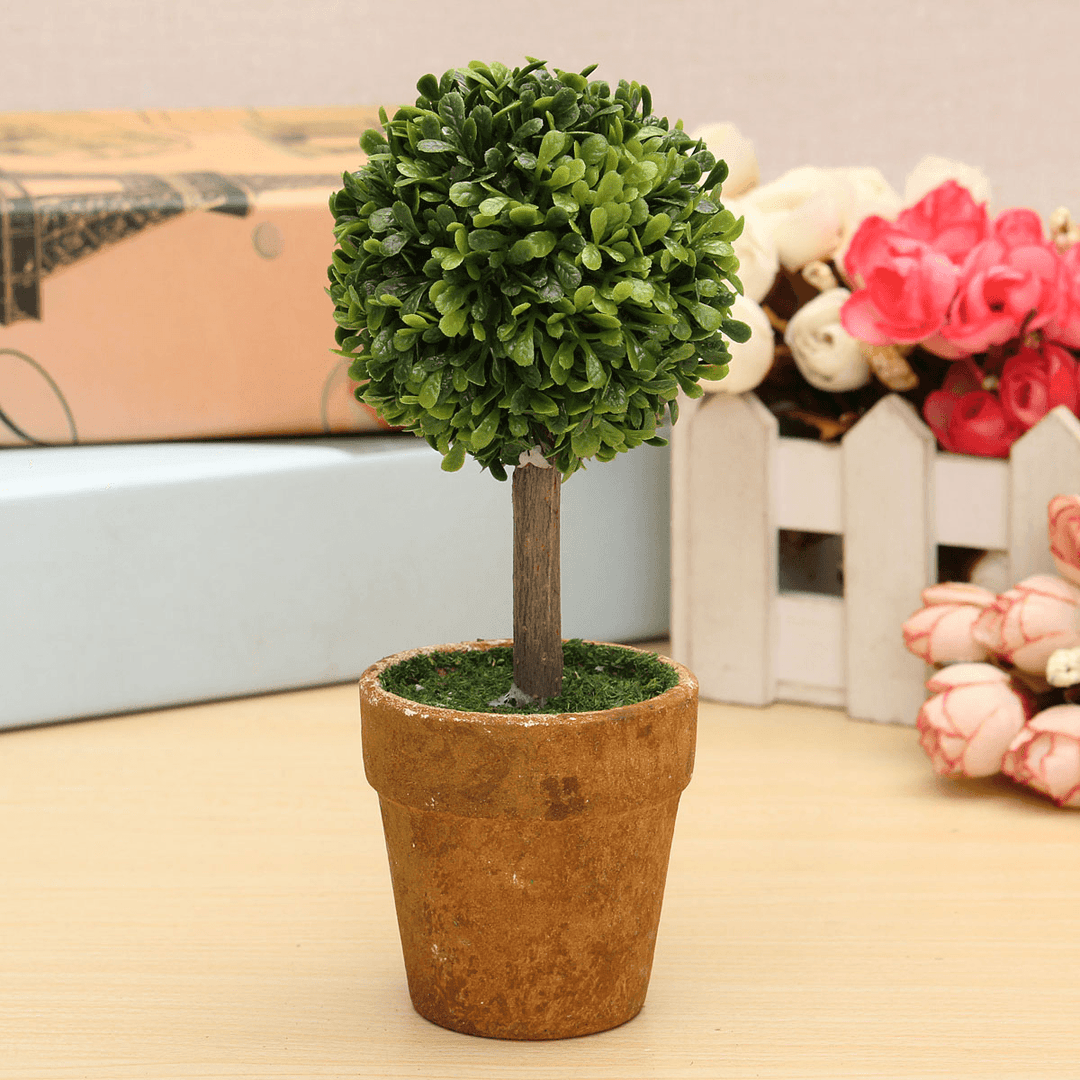 11 Type Artificial Plant Plastic Mini Tree Flower Pot Ornament Office Home Decorations - MRSLM