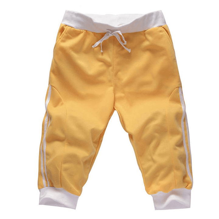 Men'S Summer Casual Sports Spell Color Shorts Elastic Waist Shorts - MRSLM