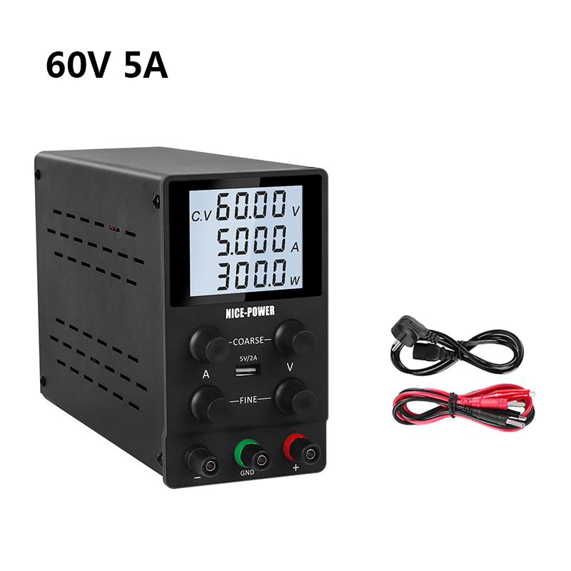 NICE-POWER 0-60V 0-5A Adjustable Lab Switching Power Supply DC Laboratory Voltage Regulated Bench Precision Digital Display Power Supplies - MRSLM