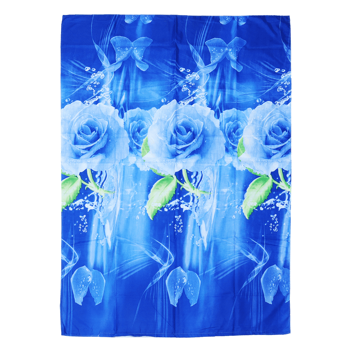 2PCS 3D Blue Rose Printed Bedding Pillowcase Quilt Cover Twin Bed Size Bedding Sets - MRSLM
