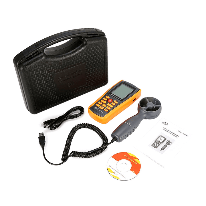 GM8902 0-45M/S Digital Anemometer Wind Speed Meter Air Volume Ambient Temperature Tester with USB Interface - MRSLM