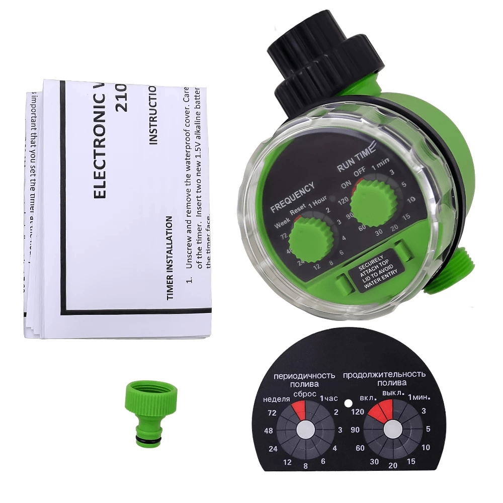Aqualin Electronic Watering Timer Two Dial Hose Watering Timer Garden Ball Valve Irrigation Controller - MRSLM