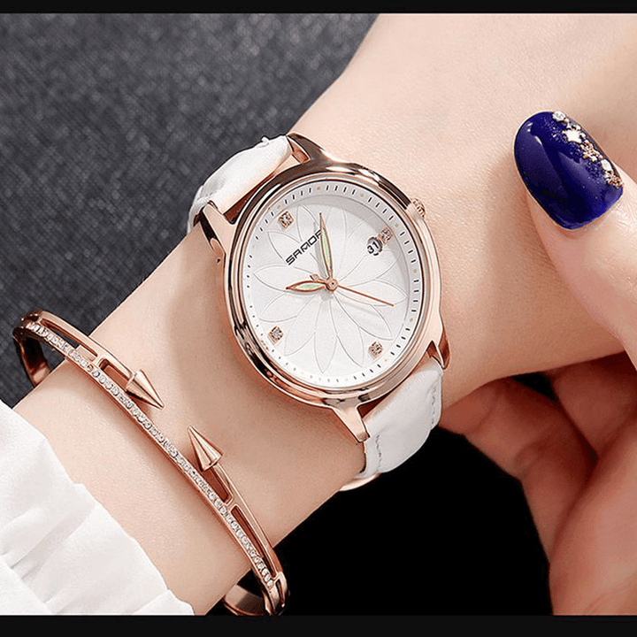 SANDA Elegant Design Ladies Wrist Watch Date Display Quartz Watch - MRSLM