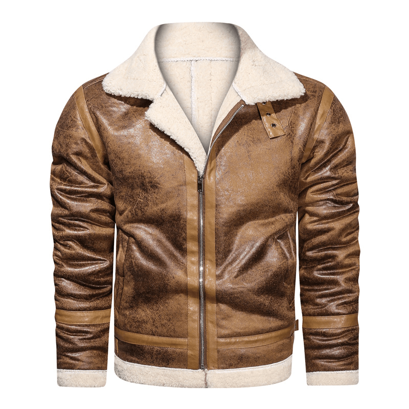 Casual Lapel Faux Fur All-In-One Men'S Jacket - MRSLM