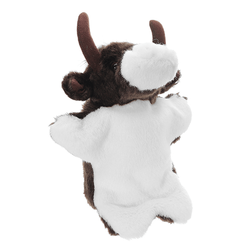 27CM Stuffed Animal Cow Hand Puppet Classic Children Figure Puppet Toys Plush - MRSLM