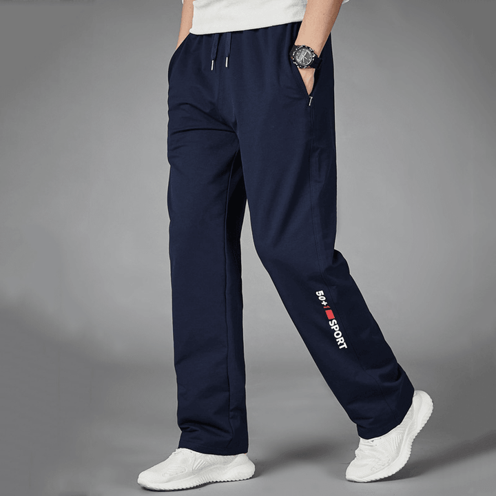 Men Running Pants Joggers Sweatpant Spring Autumn Jogging Sport Trousers Loose Homewear Fitness Straight Breathable - MRSLM