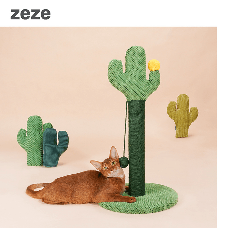ZERE Cat Scratching Post Cactus Grab Post Grind Claws Play for Pet - MRSLM