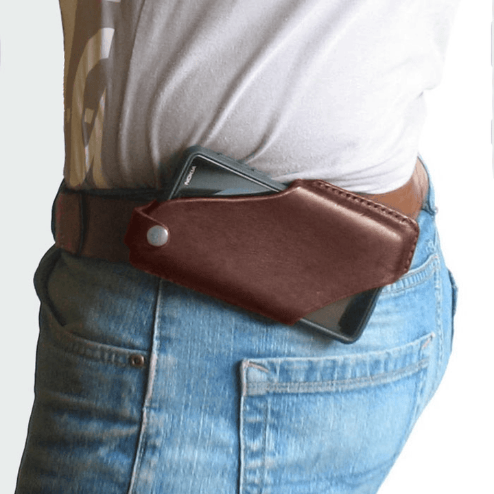 Men's Genuine Leather Waist Bag for Outdoor Activities - Suitable for 4.7-5.8 Inch Phones and EDC Gear - MRSLM