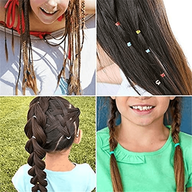 Bulk Pack of 2000 Multicolor Elastic Hair Bands for Adults and Children - Perfect for Braided and Ponytail Hairstyles - MRSLM
