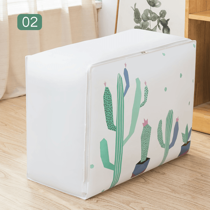 Wreath/Striped Deer/Cactus Printing Dustproof Clothes Storage Bag Travel Quilt Luggage Organizer - MRSLM