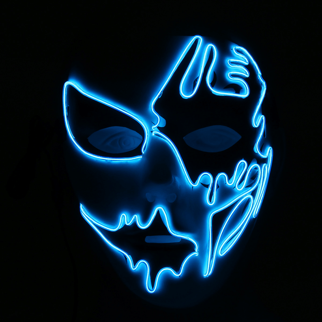 Halloween Mask LED Luminous Flashing Party Masks Light up Dance Halloween Cosplay Props - MRSLM