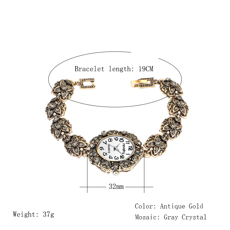 QINGXIYA R2066 Retro Style Ladies Bracelet Watch Crystal Luxury Quartz Watch - MRSLM