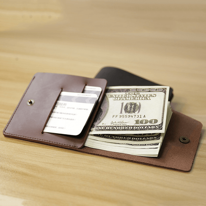 Vintage Genuine Leather Simple Mini Wallet Card Holder - MRSLM