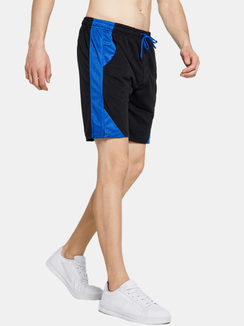 Mens Sports Patchwork Breathable Drawstring Casual Shorts - MRSLM