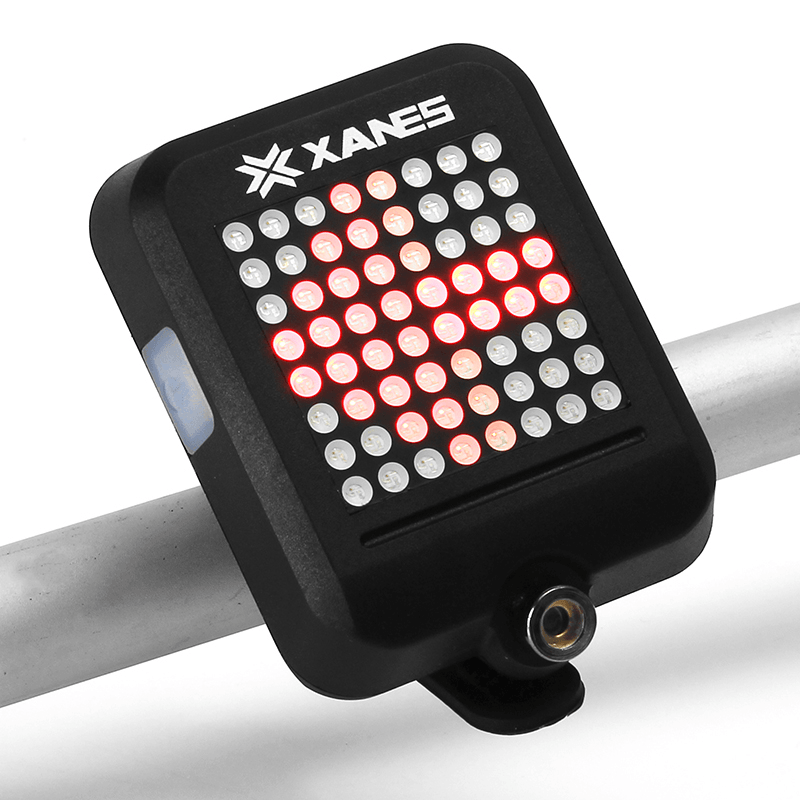 XANES 64 LED 80LM Intelligent Automatic Induction Steel Ring Brake Safety Bike Tail Light with Infrared Laser - MRSLM