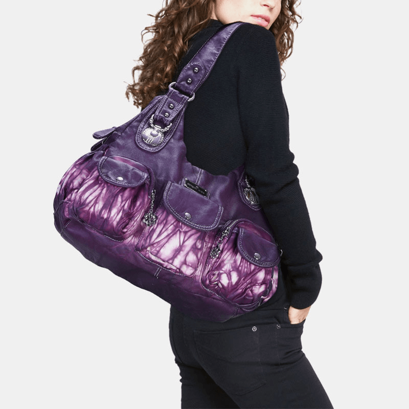 Women's Tie Dye Crossbody Bag - Multi-Pocket Shoulder Bag for Convenience and Style - MRSLM