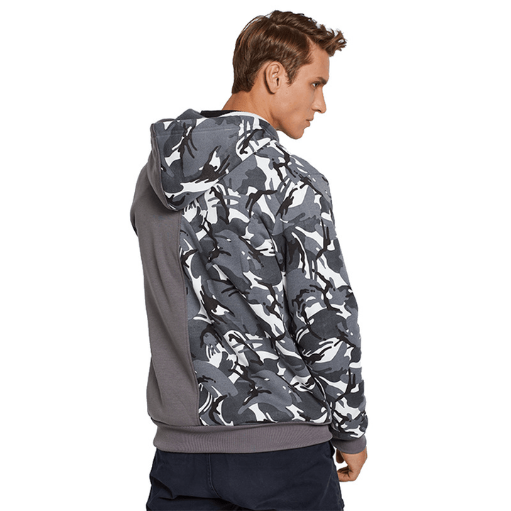 Camouflage Double-Blocking Color Street Sports Sweatshirt - MRSLM