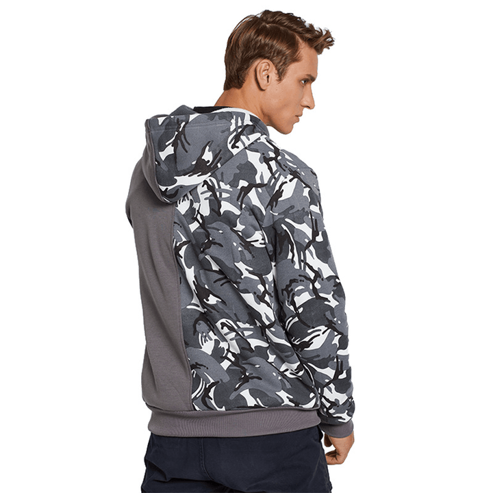 Camouflage Double-Blocking Color Street Sports Sweatshirt - MRSLM