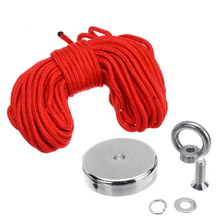 60Mm 200KG Strong Magnet Neodymium 304 Steel Salvage Recovery Fishing Hook Tool with 20M Rope - MRSLM