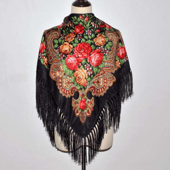 Autumn and Winter Russian Folk Style Cotton Scarf - MRSLM