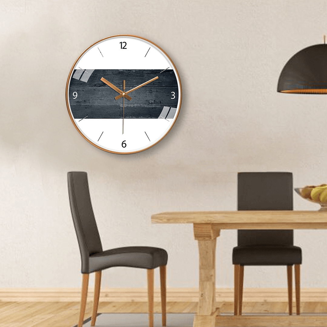 12Inch/30Cm Wall Clock Wooden Silent Home Decor for Living Rooms Family Rooms Bedrooms Study Room - MRSLM