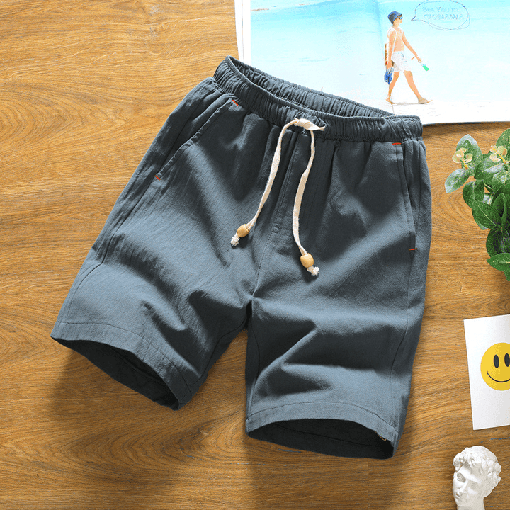 Mens Summer Fashion Breathable Solid Color Casual Shorts - MRSLM