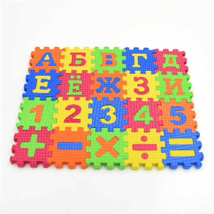 60PCS Baby Russian Alphabet Number Puzzle Mat - MRSLM
