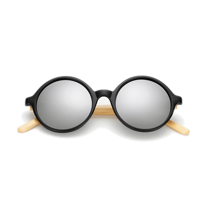 Unisex Vintage Retro round UV400 Sun Glassess Handmade Bamboo Leg Shades Eyewear Glasses - MRSLM