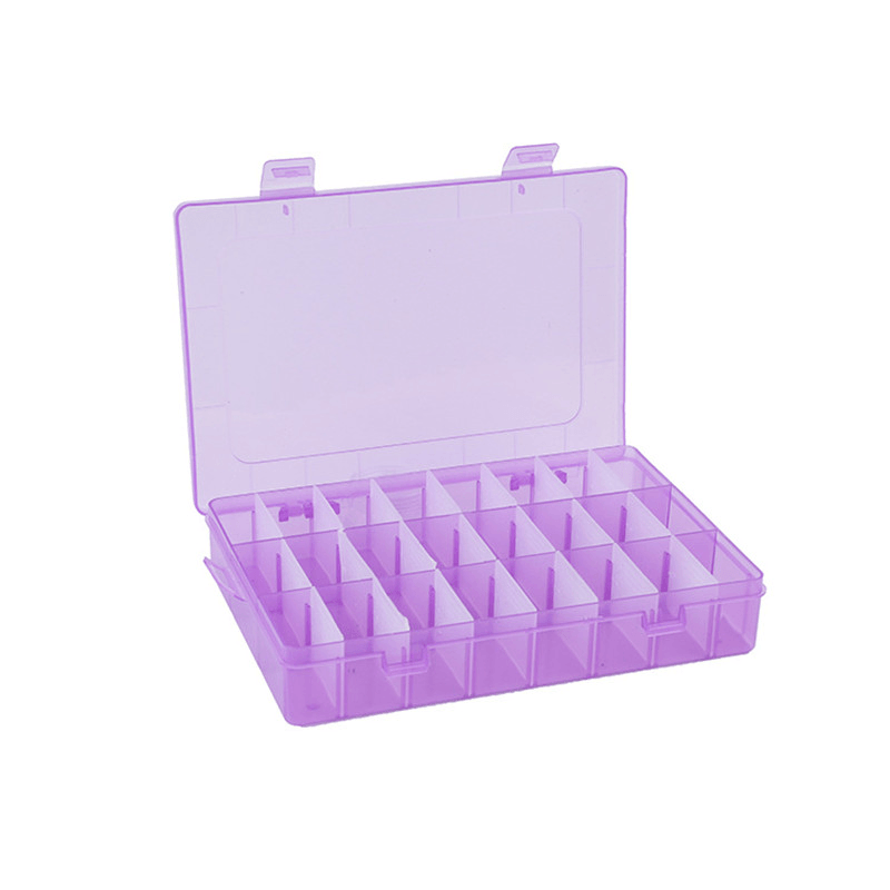 Adjustable 24 Grids Plastic Clear Case Box Parts Storage Box - MRSLM