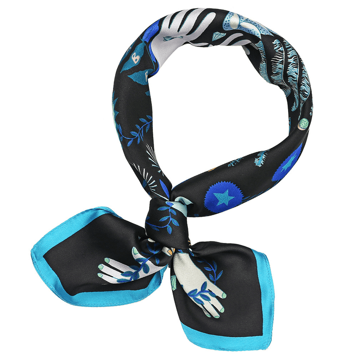 Small Square Scarf Palm Jungle Silk - MRSLM