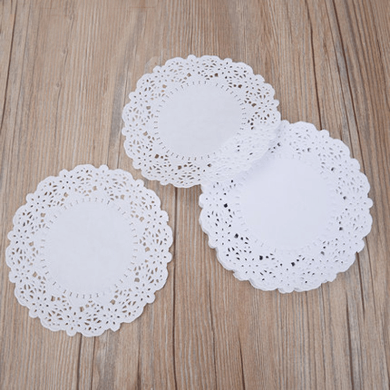 Honana 100Pcs/Lot Hollow round Lace Oil Absorbing Paper Cake Biscuit Decorative Bottom Paper DIY Baking Food Paper Pad Paper Party Wedding Supplies - MRSLM