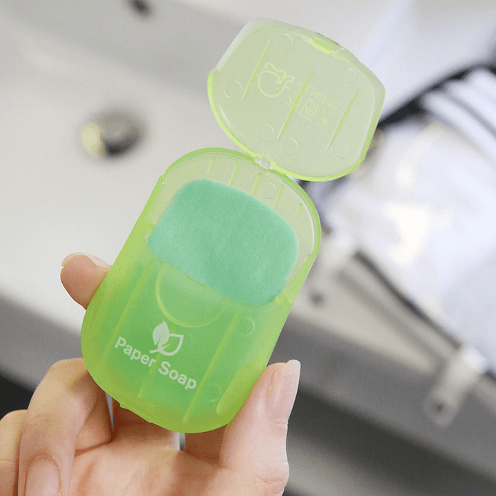 100Pcs Travel Disposable Soap Paper Outdoor Portable Hand Washing Slice Sheets Mini Soap Paper - MRSLM