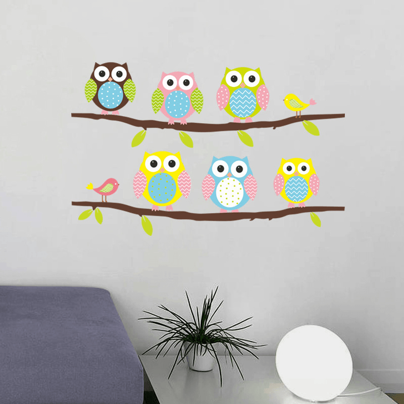 Owl Branch Tree Children Bedroom Living Room Living Room Wall Sticker Waterproof Can Be Removed - MRSLM