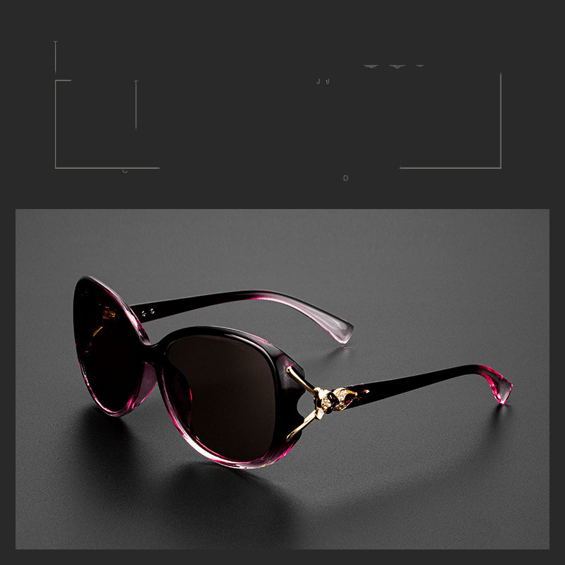 women's large polarized crystal lens sunglasses, view 5 - MRSLM