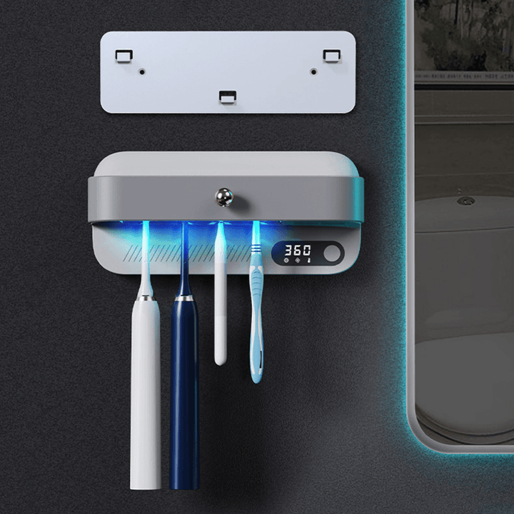 UVC Drying Toothbrushs Sterilizers Toothbrush Sterilization Holder Timing Cycle USB Charging Toothbrush Dryer - MRSLM
