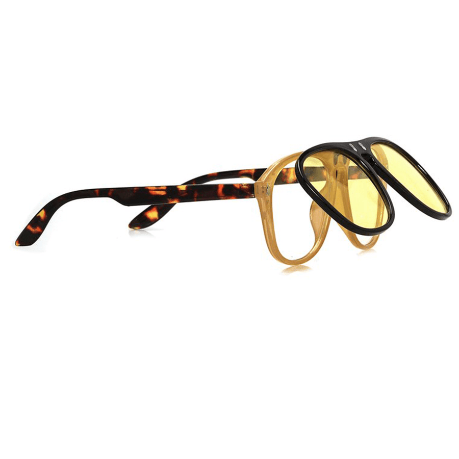 UV400 Unisex Retro Personality Metal Frame Flip Sunglasses - MRSLM
