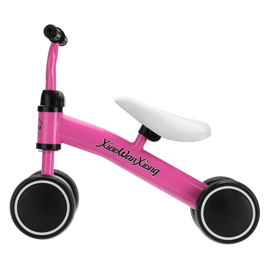 12 Inch 4 Wheels Kids No Pedal Balance Bikes for Aged 1-3 Toddler Children Bicycle with Non-Pneumatic EVA Tires Blance Training - MRSLM
