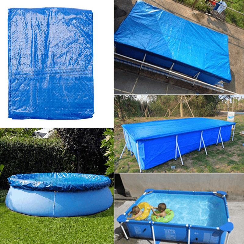 Multifunction Inflatable Swimming Pool Cover Large Size Dustproof Waterproof Square round Cover Cloth Lip Mat Sunshade Canopy for Outdoor Villa Garden Pool - MRSLM